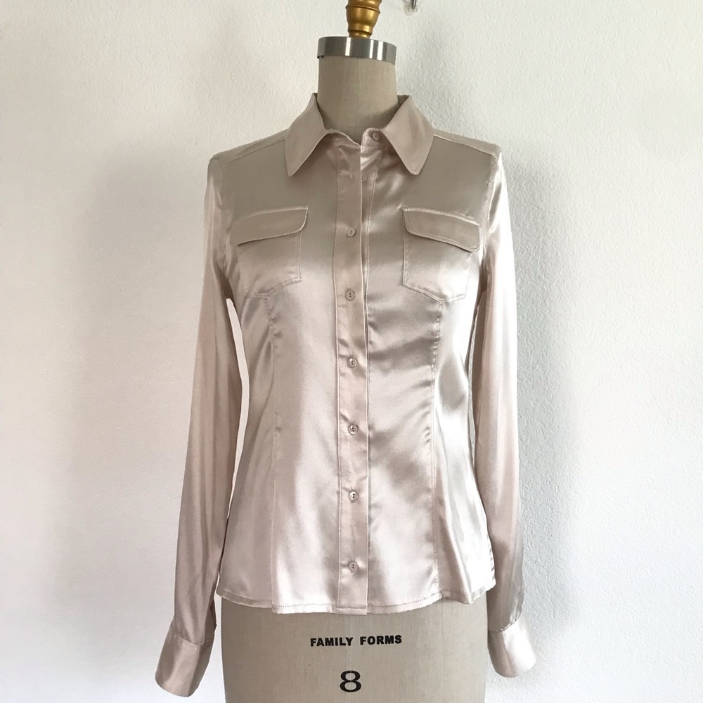 Bebe Button Down Blouse Size M - image 8